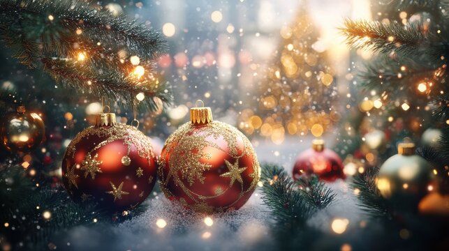 Christmas greeting card with German text - Frohe Weihnachten und ein gutes neues Jahr 2025 - WeihnachtsgrÃ¼Ãe und Hintergrund Banner