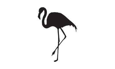 silhouette of a flamingo