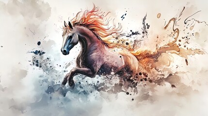 Dynamic Golden Galloping Horse: An Abstract Masterpiece of Liquid Gold - Perfect as a Sports Interior Poster for Performance and Elegance!