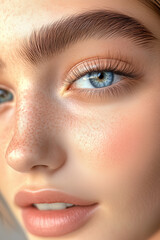 Obraz premium close up of young woman after an eyelash lift treatment