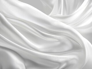 Obraz premium Flowing White Fabric Texture Background: Elegant, Smooth, and Luxurious