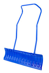 Wide snow pusher shovel isolated on white