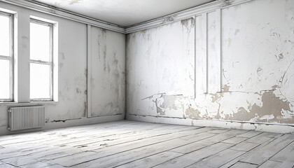 Obraz premium empty old abandoned room with grunge walls