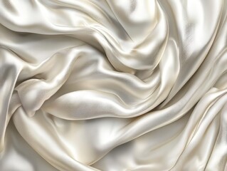 Fototapeta premium Flowing Cream Silk Fabric Texture Background: Elegance and Shine