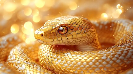 Fototapeta premium Intimate Close-Up of a Snake Highlighting Its Scales and Sinister Gaze 
