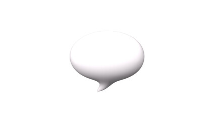 Speech Bubble 3D Illustration PNG. Simple isolated speech bubble. Transparent PNG.