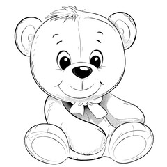 Obraz premium Cute teddy bear coloring page