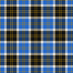 Black, Yellow, White, Blue Tartan Weave Pattern - Tile	