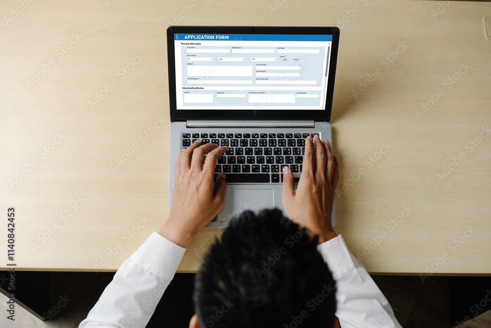 Aufkleber online application form for modish registration on the internet website