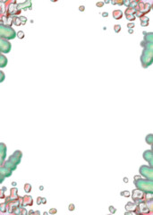 An abstract transparent psychedelic wavy splatter vignette design element overlay.