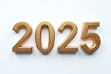 metallic digits white background represent new year modernity freshness visually appealing design