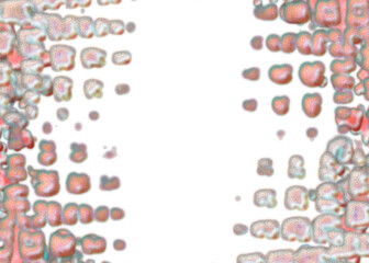 An abstract transparent psychedelic wavy splatter vignette design element overlay.