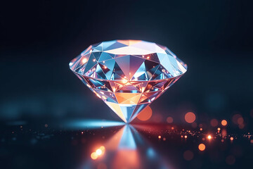 brilliant diamond shines colorful light dark background symbolizing luxury elegant