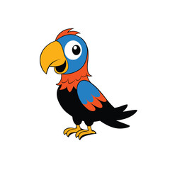 A parrot cartoon vector illsulation