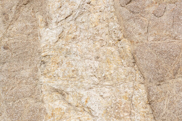 Granitic Rocks / Leucocratic Plutonic Rocks. intrusive / dikes. sheared and stained brown from iron oxides.( grdb ）. Angeles Crest Scenic Byway, Los Angeles County, California. San Gabriel Mountains. 