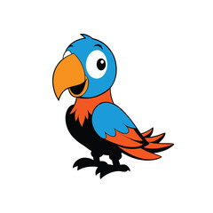 A parrot cartoon vector illsulation