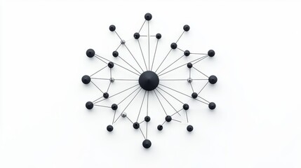 Stylized network representation on a white background showcasing connectivity and design.