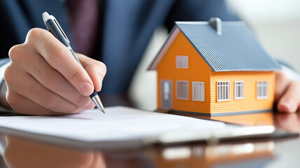 Securing Your Dream Home: Realtor Signs Mortgage Agreement for Happy Young Client - Exploring the Concept of Home Loan and Property Ownership