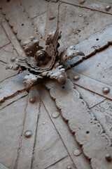 Medieval Metal Door Texture with Studs and Hinges