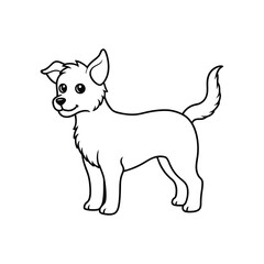 Cute dog vector line art