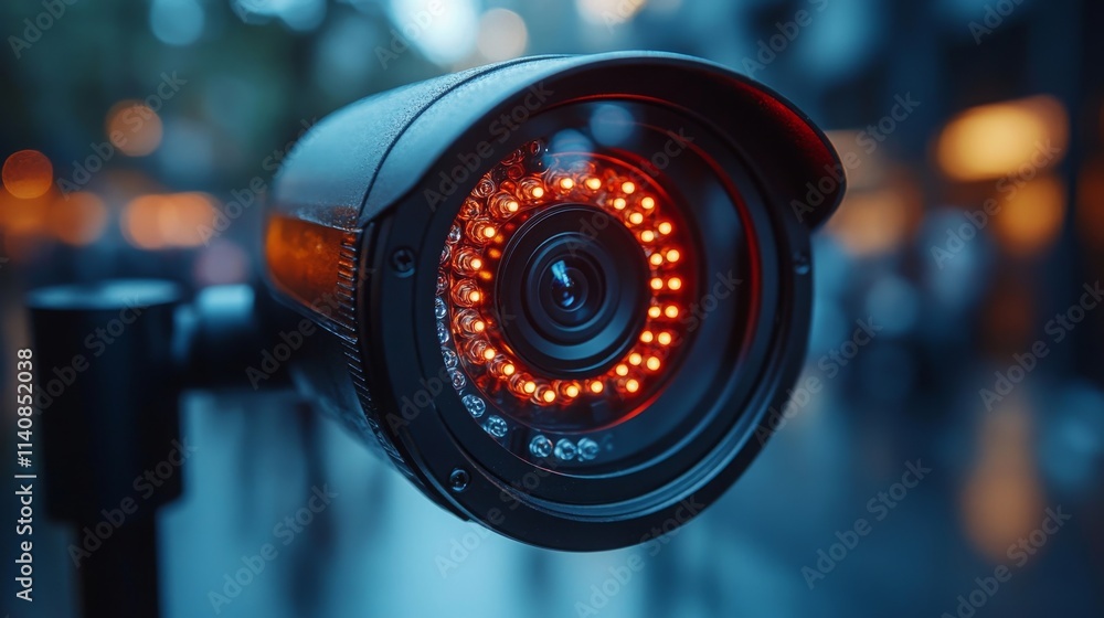 Poster best practices for securing wireless networks with visible surveillance cameras at night