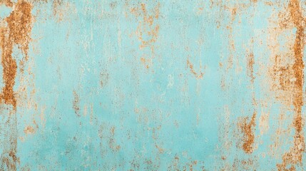 Fototapeta premium Grunge teal texture with rust and stains.