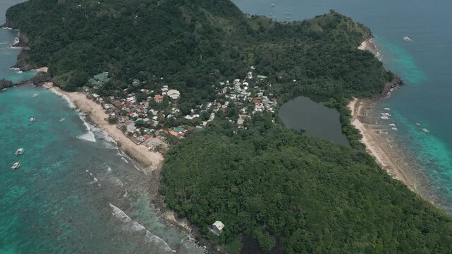 Island Philippines Drone Zoom Out