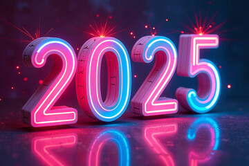 bright neon numbers paint stunning scene vibrant colours