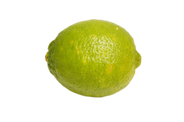 Fresh Whole Lime Isolated on White Background for Culinary Use