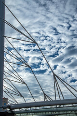Building deco over cloudy blue sky