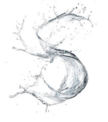 Blue water splash or wave splash isolated on transparent background png .generated ai