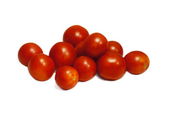Fresh Organic Cherry Tomatoes on White Background for Healthy Cooking