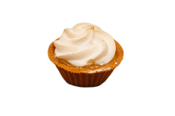 Delicious Mini Tart with Creamy Whipped Topping and Caramel Base