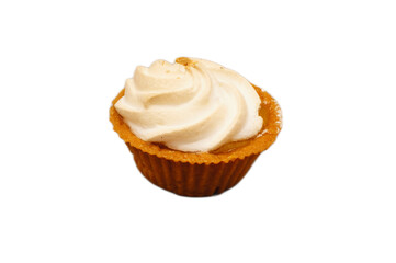 Delicious Creamy Cupcake with Whipped Frosting on a White Background