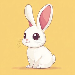 Fototapeta premium Cute little rabbit bunny cartoon animal illustration vector design