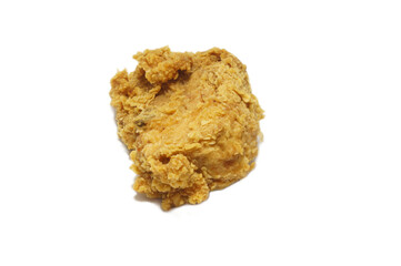 Crispy Delicious Fried Chicken Piece Isolated on White Background