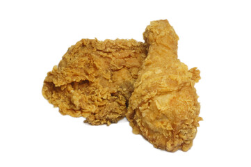 Crispy Golden Fried Chicken Pieces on Transparent Background