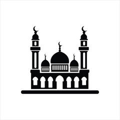 Mosque Silhouette Icon High Quality Vector on White Background