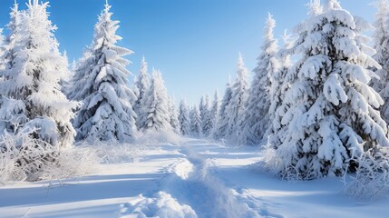 Obraz premium snow covered trees