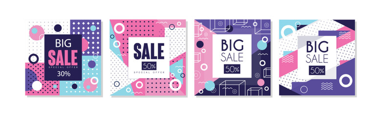 Big Sale Sticker and Card Design Vector Set