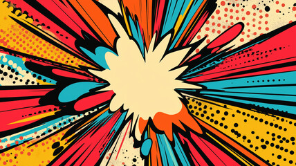 Comics illustration, retro and 90s style, pop art pattern, abstract crazy and psychedelic background, Generative AI