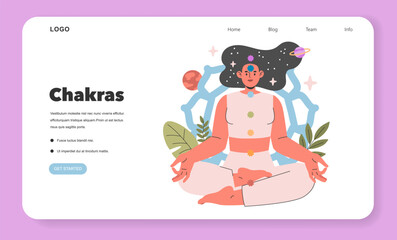 Spiritual Practices. Flat Vector Illustration