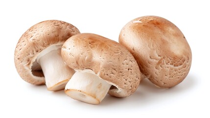Cremini mushrooms, raw fungi, cooking ingredient, healthy eating, close up, isolated on white, copy space, culinary, food photography, nutritious, brown mushrooms, baby bella mushrooms

