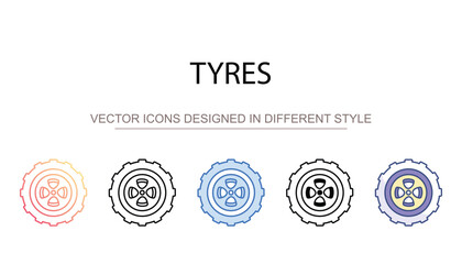 Tyres icon design with white background stock illustration