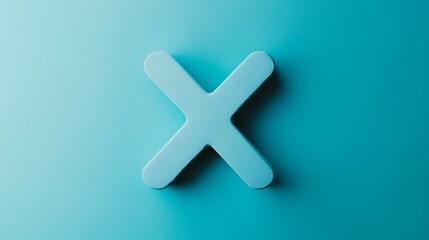 Obraz premium A math multiplication sign (×) on a plain blue background