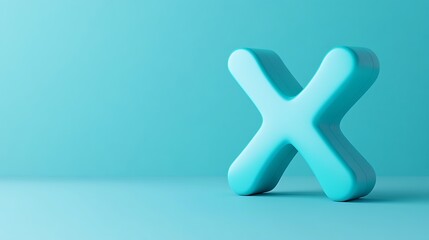 Obraz premium A math multiplication sign (×) on a plain blue background