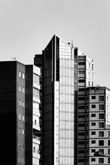Fototapeta premium Skyscrapers in black and white in Benidorm