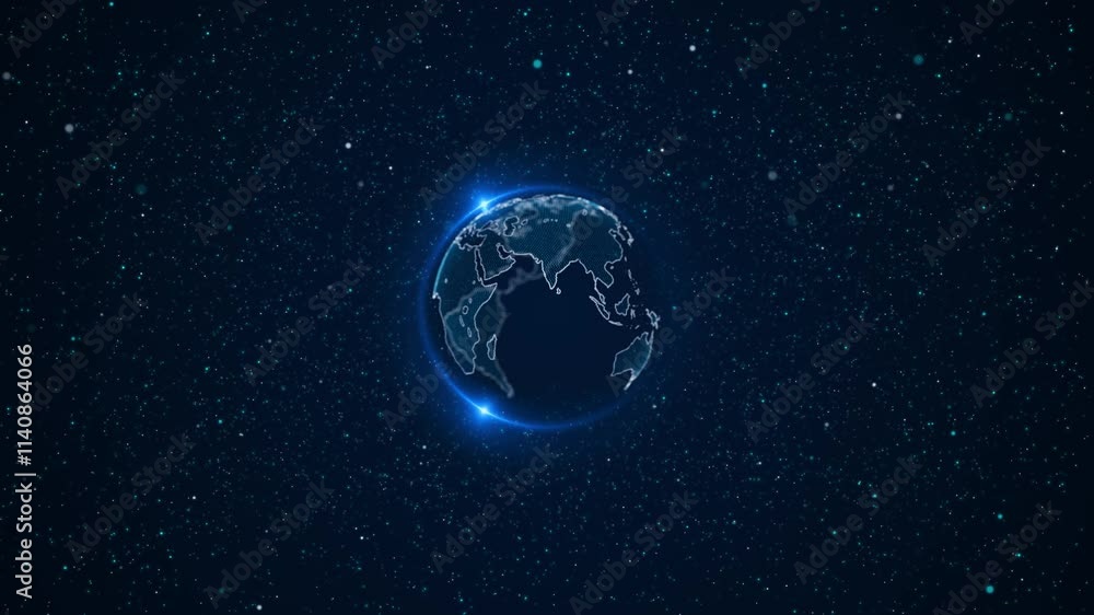 Poster global planet background. network planet map earth connection exchange. big data analytics business 