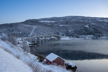 Landscape with a bridge, Tennevoll, Norway