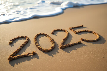 handwritten number appears sandy beach year